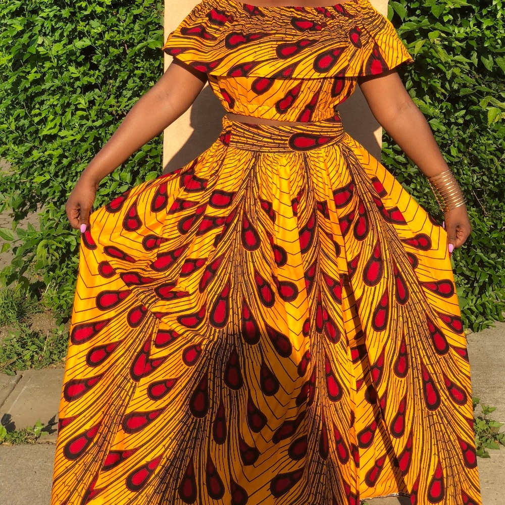 2 Piece Ankara Maxi Skirt Set